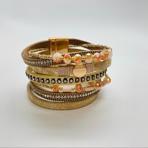 Cute Cuff Beaded Leather Bracelet